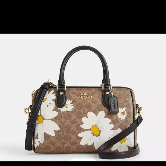 NWT! COACH ROWAN SATCHEL IN SIGNATURE CANVAS WITH FLORAL PRINT - Picture 1 of 3